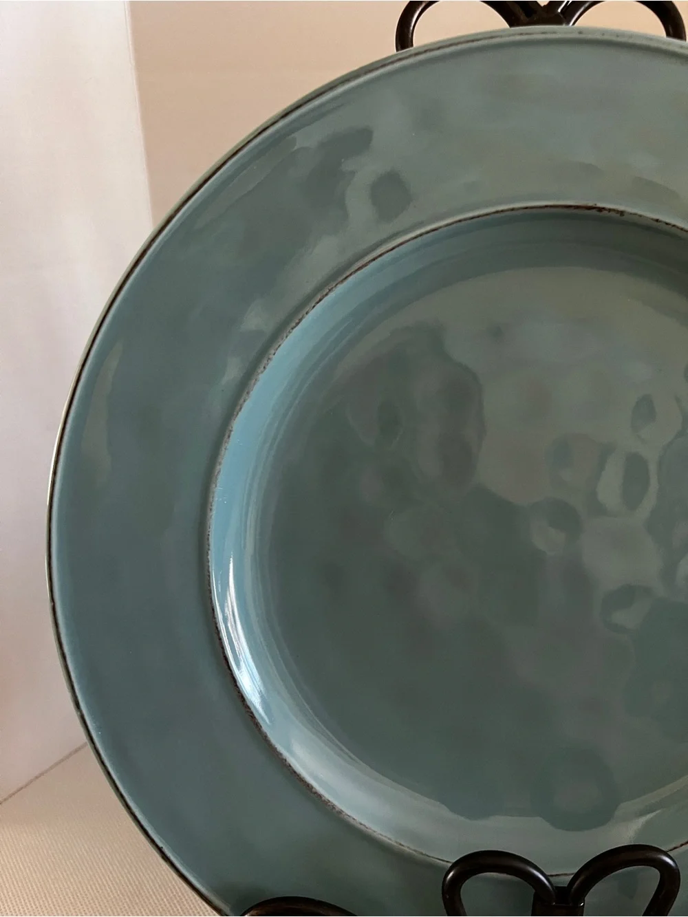 Pier 1 Martillo Dinner Plate Turquoise Ceramic Sz 10.5”